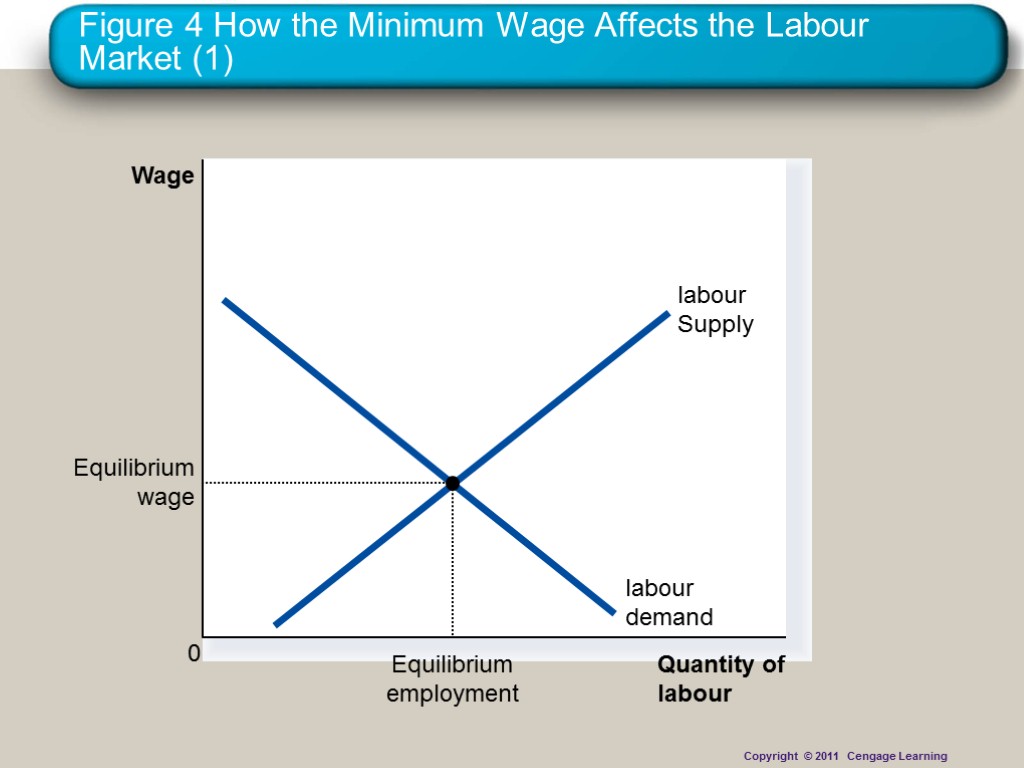 Figure 4 How the Minimum Wage Affects the Labour Market (1) Quantity of labour